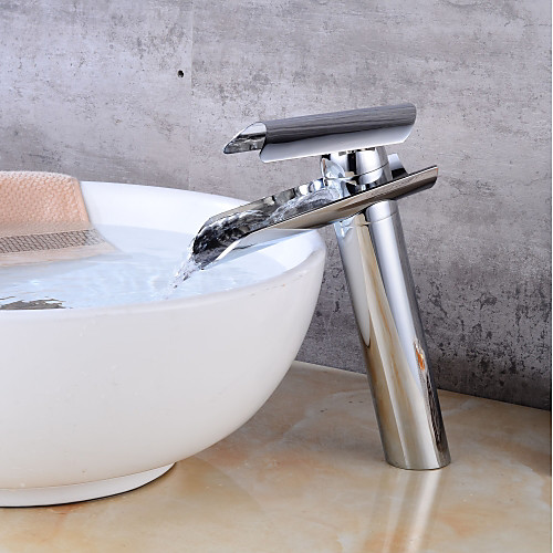 Bathroom Sink Faucet - Waterfall Chrome Centerset Single Handle One HoleBath Taps / Brass
Bathroom Sink Faucet - Waterfall Chrome Centerset Single Handle One HoleBath Taps / Brass