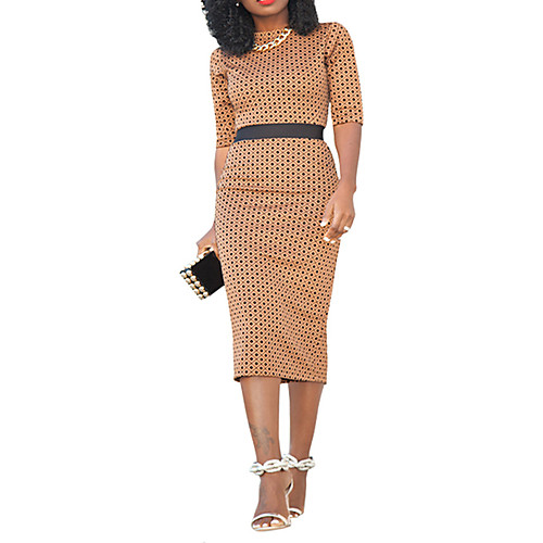 Women's Polka Dot Daily Weekend Basic Street chic Slim Bodycon Dress - Polka Dot High Waist Strap Spring Cotton Brown Black Red L XL XXL
Women's Polka Dot Daily Weekend Basic Street chic Slim Bodycon Dress - Polka Dot High Waist Strap Spring Cotton Brown Black Red L XL XXL