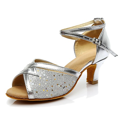 Women's Dance Shoes Paillette Latin Shoes Heel Customized Heel Customizable Silver / Indoor / Practice
Women's Dance Shoes Paillette Latin Shoes Heel Customized Heel Customizable Silver / Indoor / Practice