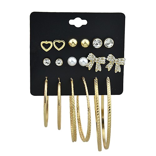 Women's Stud Earrings Hoop Earrings Earrings Heart Bowknot Ladies Tassel Fashion Jewelry Gold / Silver For Gift Date 18pcs
Women's Stud Earrings Hoop Earrings Earrings Heart Bowknot Ladies Tassel Fashion Jewelry Gold / Silver For Gift Date 18pcs