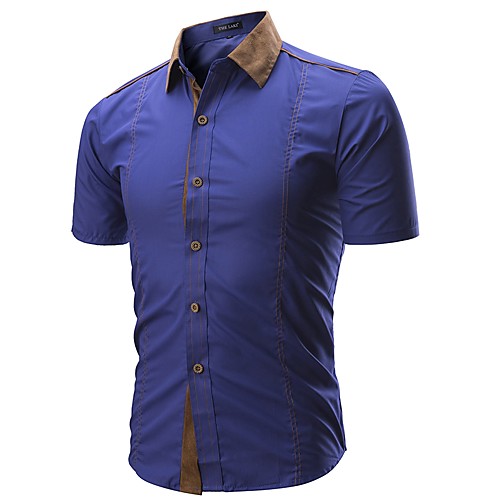 Men's Daily Work Business / Basic Slim Shirt - Solid Colored Black / Short Sleeve / Summer
Men's Daily Work Business / Basic Slim Shirt - Solid Colored Black / Short Sleeve / Summer