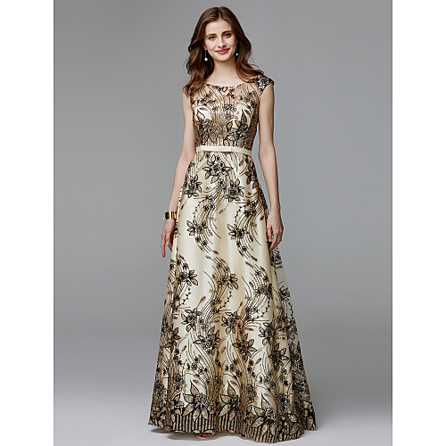 A-Line Boat Neck Floor Length Lace / Sequined Sparkle & Shine Prom / Formal Evening Dress with Sequin / Appliques by TS Couture
A-Line Boat Neck Floor Length Lace / Sequined Sparkle & Shine Prom / Formal Evening Dress with Sequin / Appliques by TS Couture