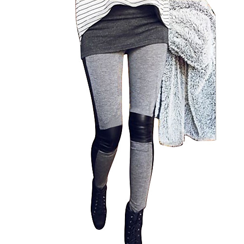 Women's Sexy Stitching / PU Legging - Patchwork Mid Waist Black Dark Gray Light gray One-Size / Skinny
Women's Sexy Stitching / PU Legging - Patchwork Mid Waist Black Dark Gray Light gray One-Size / Skinny