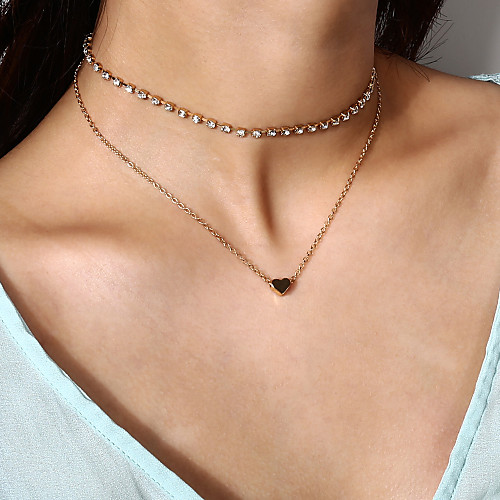 Women's Layered Choker Necklace Pendant Necklace wrap necklace Heart Love Ladies Heart Gold Silver 28 cm Necklace Jewelry 1pc For Gift Daily
Women's Layered Choker Necklace Pendant Necklace wrap necklace Heart Love Ladies Heart Gold Silver 28 cm Necklace Jewelry 1pc For Gift Daily