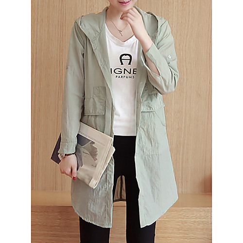 Women's Daily Plus Size Long Trench Coat, Solid Colored Hooded Long Sleeve Polyester Black / Blushing Pink / Army Green
Women's Daily Plus Size Long Trench Coat, Solid Colored Hooded Long Sleeve Polyester Black / Blushing Pink / Army Green