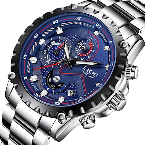 Men's Dress Watch Aviation Watch Japanese Quartz Stainless Steel Black / Silver 30 m Water Resistant / Waterproof Calendar / date / day Chronograph Analog Luxury Classic Fashion - Silver / Black
Men's Dress Watch Aviation Watch Japanese Quartz Stainless Steel Black / Silver 30 m Water Resistant / Waterproof Calendar / date / day Chronograph Analog Luxury Classic Fashion - Silver / Black