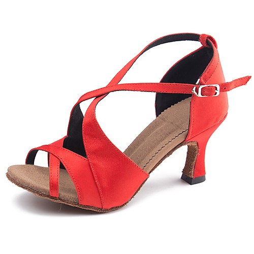 Women's Dance Shoes Satin Latin Shoes Buckle Sandal / Heel Slim High Heel Customizable Red / Performance
Women's Dance Shoes Satin Latin Shoes Buckle Sandal / Heel Slim High Heel Customizable Red / Performance