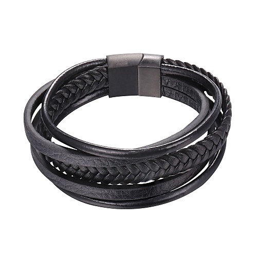 Men's Layered Loom Bracelet Stainless Steel Vintage Fashion Bracelet Jewelry Black / Brown For Gift Daily
Men's Layered Loom Bracelet Stainless Steel Vintage Fashion Bracelet Jewelry Black / Brown For Gift Daily