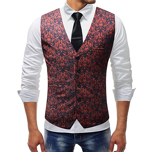 Men's Daily Basic Spring & Summer / Fall & Winter Plus Size Regular Vest, Floral V Neck Sleeveless Cotton / Acrylic / Polyester Wine / Slim
Men's Daily Basic Spring & Summer / Fall & Winter Plus Size Regular Vest, Floral V Neck Sleeveless Cotton / Acrylic / Polyester Wine / Slim