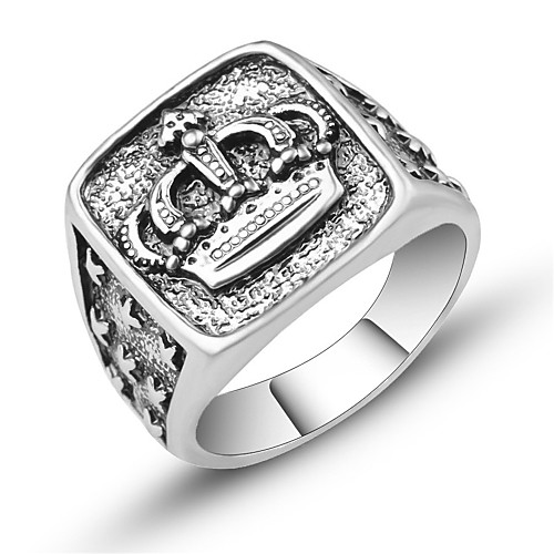 Men's Sculpture Ring Signet Ring Crown Vintage European Trendy Military Ring Jewelry Silver For Daily Festival 7 / 8 / 9 / 10
Men's Sculpture Ring Signet Ring Crown Vintage European Trendy Military Ring Jewelry Silver For Daily Festival 7 / 8 / 9 / 10