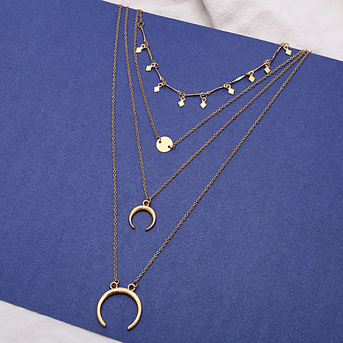 Women's Pendant Necklace Layered Necklace Layered Floating Mother Daughter Crescent Moon double horn Ladies Dangling Hyperbole Bikini Zinc Alloy Gold Silver 30 cm Necklace Jewelry 1pc For Party
Women's Pendant Necklace Layered Necklace Layered Floating Mother Daughter Crescent Moon double horn Ladies Dangling Hyperbole Bikini Zinc Alloy Gold Silver 30 cm Necklace Jewelry 1pc For Party