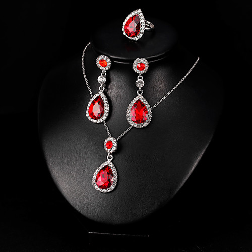 Women's Drop Earrings Necklace Ring Stylish Pear Stylish European Earrings Jewelry White / Dark Blue / Red For Wedding Daily
Women's Drop Earrings Necklace Ring Stylish Pear Stylish European Earrings Jewelry White / Dark Blue / Red For Wedding Daily