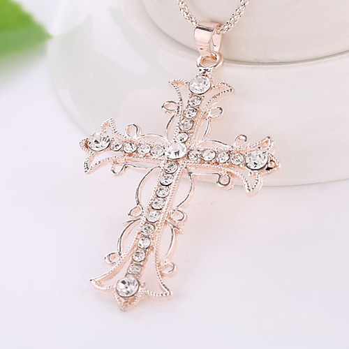 Women's Cubic Zirconia Vintage Style Stylish Pendant Necklace Rhinestone Cross Creative Ladies Classic Vintage Fashion Cute Lovely Gold 72 cm Necklace Jewelry 1pc For Going out Bar
Women's Cubic Zirconia Vintage Style Stylish Pendant Necklace Rhinestone Cross Creative Ladies Classic Vintage Fashion Cute Lovely Gold 72 cm Necklace Jewelry 1pc For Going out Bar