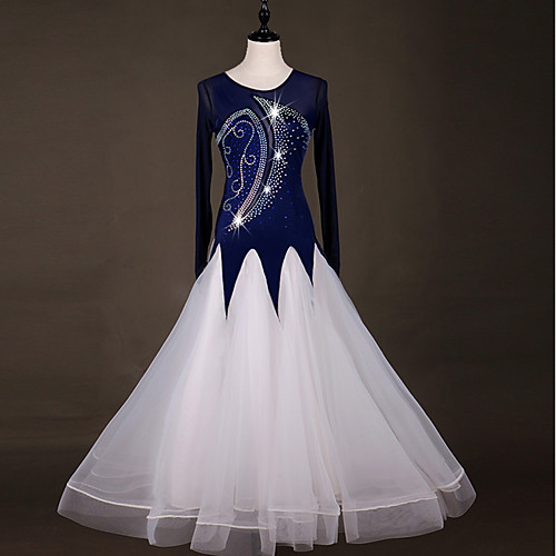 Ballroom Dance Dresses Women's Performance Spandex / Organza Ruching / Split Joint / Crystals / Rhinestones Long Sleeve Dress
Ballroom Dance Dresses Women's Performance Spandex / Organza Ruching / Split Joint / Crystals / Rhinestones Long Sleeve Dress