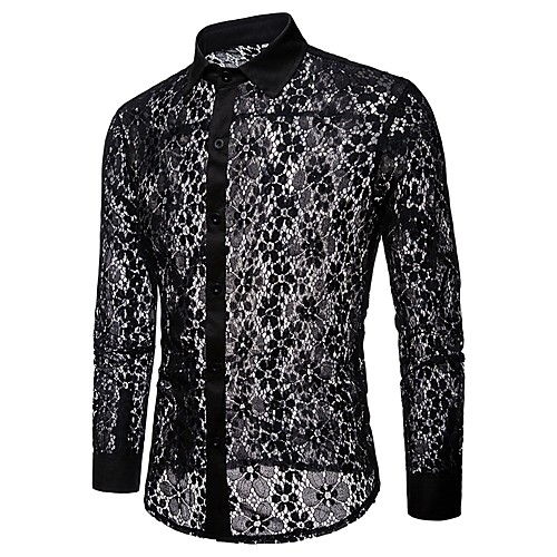 Men's Party Club Weekend Luxury / Basic Shirt - Color Block Lace / Cut Out / Mesh White L / Long Sleeve
Men's Party Club Weekend Luxury / Basic Shirt - Color Block Lace / Cut Out / Mesh White L / Long Sleeve