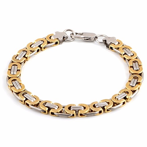 Men's Chain Bracelet Link Bracelet Link / Chain Creative Vintage European Titanium Steel Bracelet Jewelry Gold / Silver For Daily Festival
Men's Chain Bracelet Link Bracelet Link / Chain Creative Vintage European Titanium Steel Bracelet Jewelry Gold / Silver For Daily Festival