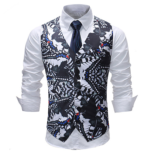 

Men's Vest, Floral / Geometric / Animal V Neck Cotton / Acrylic / Polyester Black XXXL / XXXXL / XXXXXL