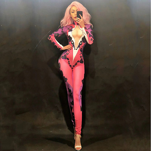 Exotic Dancewear Nightclub Jumpsuits / Club Costume Women's Performance Spandex Pattern / Print / Split Joint Long Sleeve Natural Leotard / Onesie
Exotic Dancewear Nightclub Jumpsuits / Club Costume Women's Performance Spandex Pattern / Print / Split Joint Long Sleeve Natural Leotard / Onesie