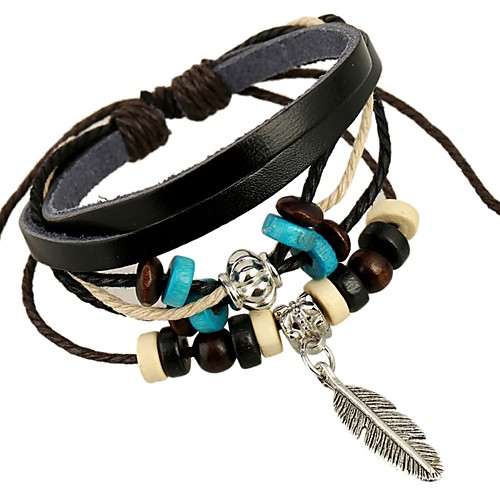 Women's Chain Bracelet Braided Feather Simple PU Leather Bracelet Jewelry Black / Coffee / Red For Festival
Women's Chain Bracelet Braided Feather Simple PU Leather Bracelet Jewelry Black / Coffee / Red For Festival
