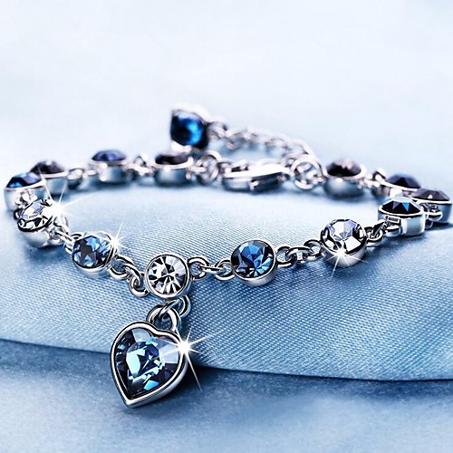 Women's AAA Cubic Zirconia Rolo Bracelet Pendant Bracelet Austria Crystal Heart Ladies Tropical Sweet Bracelet Jewelry Silver For Holiday Valentine
Women's AAA Cubic Zirconia Rolo Bracelet Pendant Bracelet Austria Crystal Heart Ladies Tropical Sweet Bracelet Jewelry Silver For Holiday Valentine