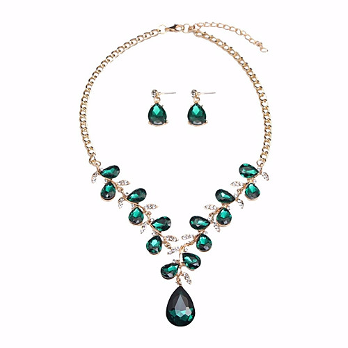 Women's Crystal Vintage Style Byzantine Jewelry Set Leaf, Pear Statement, Ladies, Vintage, European Include Drop Earrings Hoop Earrings Statement Necklace Gray / Green / Blue For Party Ceremony
Women's Crystal Vintage Style Byzantine Jewelry Set Leaf, Pear Statement, Ladies, Vintage, European Include Drop Earrings Hoop Earrings Statement Necklace Gray / Green / Blue For Party Ceremony