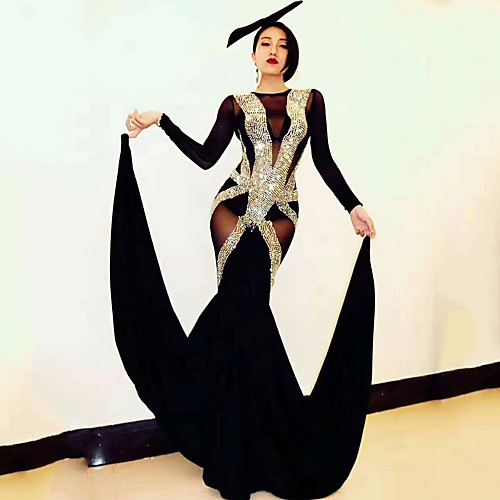 Exotic Dancewear Nightclub Jumpsuits / Club Costume Women's Performance Spandex Split Joint / Crystals / Rhinestones Long Sleeve Natural Leotard / Onesie
Exotic Dancewear Nightclub Jumpsuits / Club Costume Women's Performance Spandex Split Joint / Crystals / Rhinestones Long Sleeve Natural Leotard / Onesie
