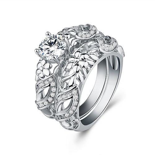 Women's Band Ring Cubic Zirconia 2pcs Silver Titanium Steel S925 Sterling Silver Circle Vintage Elegant Wedding Engagement Jewelry Double Twine Flower
Women's Band Ring Cubic Zirconia 2pcs Silver Titanium Steel S925 Sterling Silver Circle Vintage Elegant Wedding Engagement Jewelry Double Twine Flower