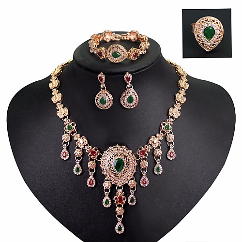 Women's AAA Cubic Zirconia Vintage Style Hollow Out Jewelry Set Flower Statement, Ladies, Vintage, Elegant Include Drop Earrings Statement Ring Vintage Necklace Open Ring Gold For Party Evening Party
Women's AAA Cubic Zirconia Vintage Style Hollow Out Jewelry Set Flower Statement, Ladies, Vintage, Elegant Include Drop Earrings Statement Ring Vintage Necklace Open Ring Gold For Party Evening Party