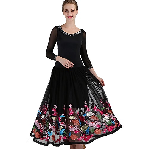Ballroom Dance Dresses Women's Performance Spandex Scattered Bead Floral Motif Style / Ruching Long Sleeve Dress
Ballroom Dance Dresses Women's Performance Spandex Scattered Bead Floral Motif Style / Ruching Long Sleeve Dress