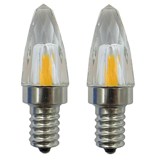 

2pcs 3 W 150-200 lm E12 LED лампы в форме свечи 1 Светодиодные бусины COB Декоративная Тёплый белый / Холодный белый 110-120 V