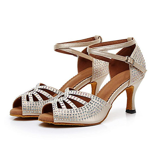 Women's Dance Shoes Faux Leather / PU Latin Shoes Sparkling Glitter / Crystals / Sided Hollow Out Sandal Thick Heel Customizable Beige / Gray / Blue / Performance
Women's Dance Shoes Faux Leather / PU Latin Shoes Sparkling Glitter / Crystals / Sided Hollow Out Sandal Thick Heel Customizable Beige / Gray / Blue / Performance