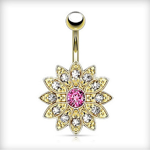 Navel Ring / Belly Piercing Ladies Stylish Romantic Women's Body Jewelry For Carnival Club Retro Stylish Cubic Zirconia Rhinestone Steel Stainless Flower Gold 1pc
Navel Ring / Belly Piercing Ladies Stylish Romantic Women's Body Jewelry For Carnival Club Retro Stylish Cubic Zirconia Rhinestone Steel Stainless Flower Gold 1pc