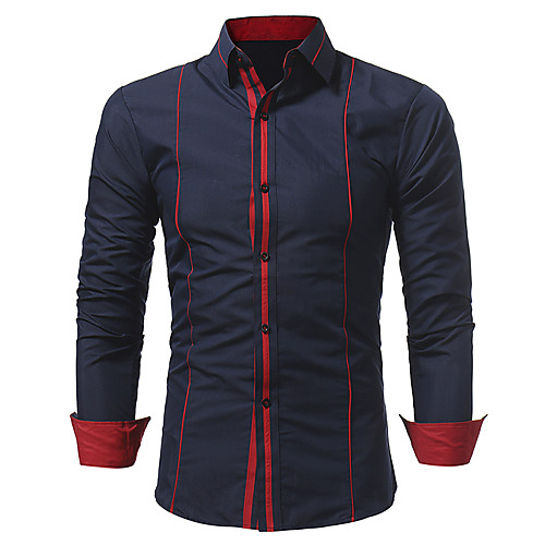Men's Daily Work Business Cotton Slim Shirt - Solid Colored Black / Long Sleeve
Men's Daily Work Business Cotton Slim Shirt - Solid Colored Black / Long Sleeve