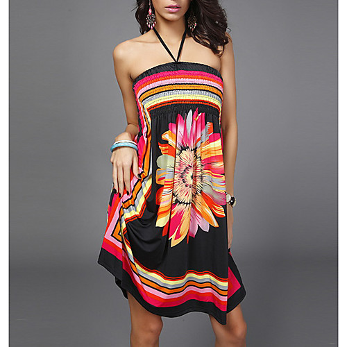 Women's Beach Loose Dress - Floral Print Halter Neck Summer Black Orange Red L XL XXL
Women's Beach Loose Dress - Floral Print Halter Neck Summer Black Orange Red L XL XXL
