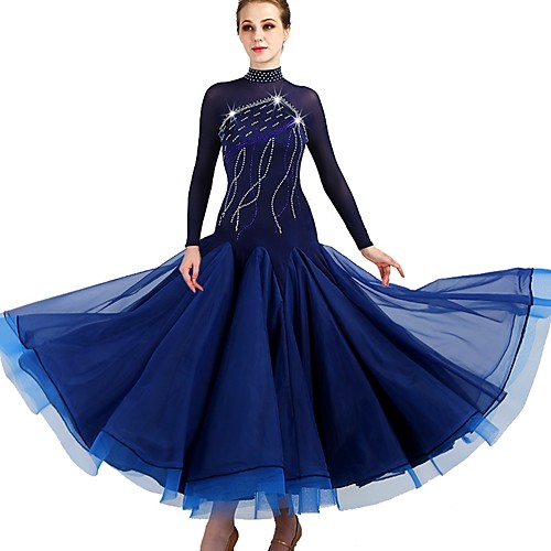 Ballroom Dance Dresses Women's Training Nylon / Organza / Tulle Crystals / Rhinestones Long Sleeve High Dress
Ballroom Dance Dresses Women's Training Nylon / Organza / Tulle Crystals / Rhinestones Long Sleeve High Dress