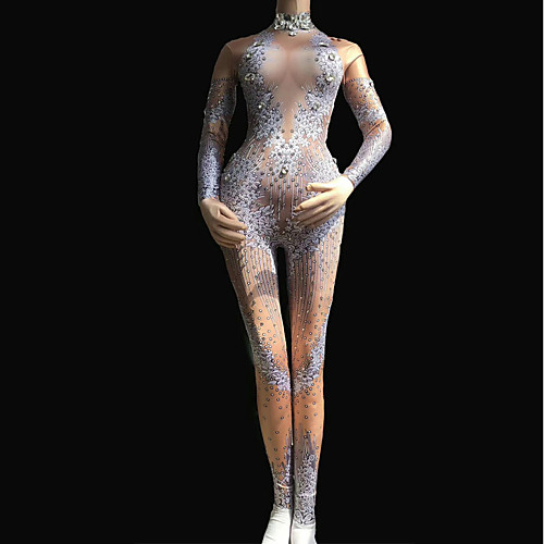Exotic Dancewear Rhinestone Bodysuit / Nightclub Jumpsuits / Club Costume Women's Performance Spandex Pattern / Print / Crystals / Rhinestones Long Sleeve Leotard / Onesie
Exotic Dancewear Rhinestone Bodysuit / Nightclub Jumpsuits / Club Costume Women's Performance Spandex Pattern / Print / Crystals / Rhinestones Long Sleeve Leotard / Onesie