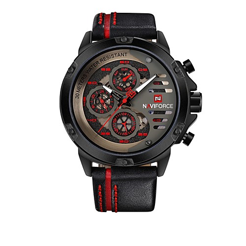 NAVIFORCE Муж. Спортивные часы Наручные часы Японский Японский кварц 30 m Защита от влаги Календарь Повседневные часы Натуральная кожа Группа Аналоговый На каждый день Мода Черный -
NAVIFORCE Муж. Спортивные часы Наручные часы Японский Японский кварц 30 m Защита от влаги Календарь Повседневные часы Натуральная кожа Группа Аналоговый На каждый день Мода Черный -