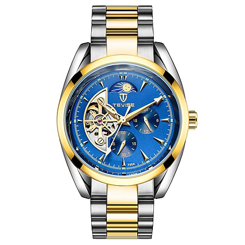 Tevise Men's Mechanical Watch Japanese Automatic self-winding Stainless Steel Silver / Gold 30 m Water Resistant / Waterproof Calendar / date / day Hollow Engraving Analog Luxury Fashion - Silver
Tevise Men's Mechanical Watch Japanese Automatic self-winding Stainless Steel Silver / Gold 30 m Water Resistant / Waterproof Calendar / date / day Hollow Engraving Analog Luxury Fashion - Silver