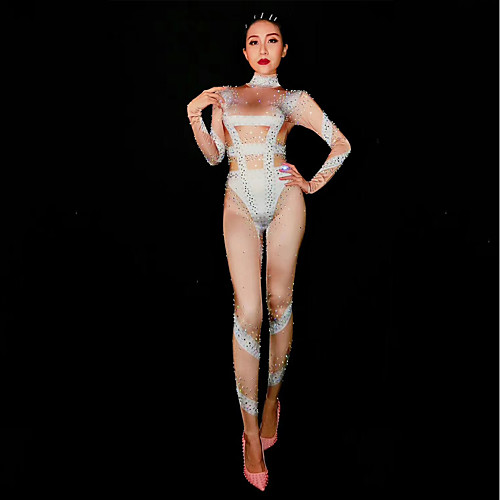 Exotic Dancewear Rhinestone Bodysuit / Club Costume Women's Performance Spandex Crystals / Rhinestones Long Sleeve Leotard / Onesie
Exotic Dancewear Rhinestone Bodysuit / Club Costume Women's Performance Spandex Crystals / Rhinestones Long Sleeve Leotard / Onesie