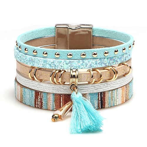 Women's Tassel Stylish Stacking Stackable Leather Bracelet Wide Bangle Leather Creative Ladies Tassel Trendy Fashion Bracelet Jewelry Brown / Blue / Pink For Carnival Birthday
Women's Tassel Stylish Stacking Stackable Leather Bracelet Wide Bangle Leather Creative Ladies Tassel Trendy Fashion Bracelet Jewelry Brown / Blue / Pink For Carnival Birthday