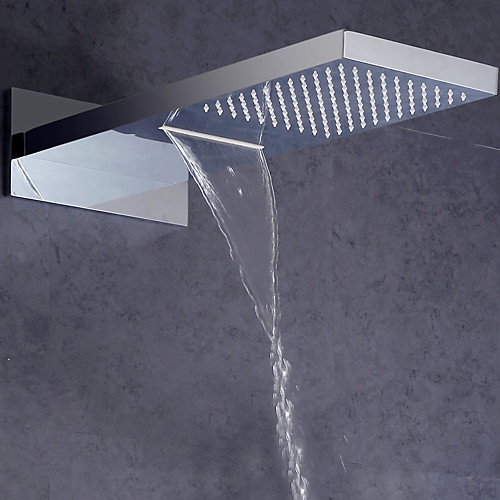 Wall Mounted Bathroom Rain Shower Head / Waterfall / Chrome / Stainless Steel SUS 304 / Contemporary / With Water Hoses
Wall Mounted Bathroom Rain Shower Head / Waterfall / Chrome / Stainless Steel SUS 304 / Contemporary / With Water Hoses