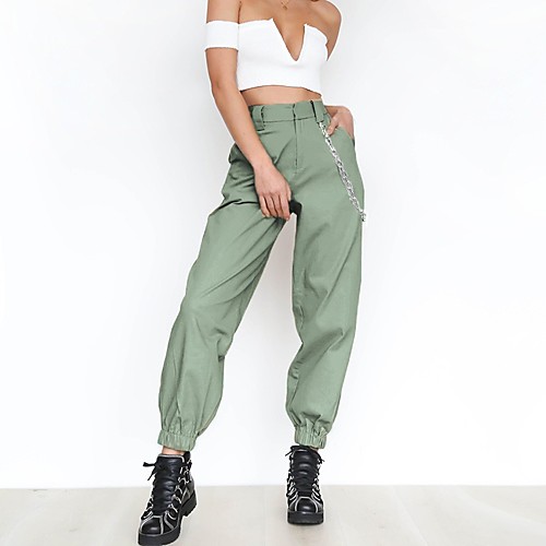 Women's Sporty Cargo Pants - Solid Colored High Waist White Black Khaki L XL XXL
Women's Sporty Cargo Pants - Solid Colored High Waist White Black Khaki L XL XXL