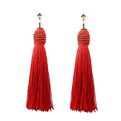 Women's Tassel Drop Earrings Earrings Ladies Simple European Fashion Jewelry Blue / Pink / Wine For Causal Daily 1 Pair
Women's Tassel Drop Earrings Earrings Ladies Simple European Fashion Jewelry Blue / Pink / Wine For Causal Daily 1 Pair