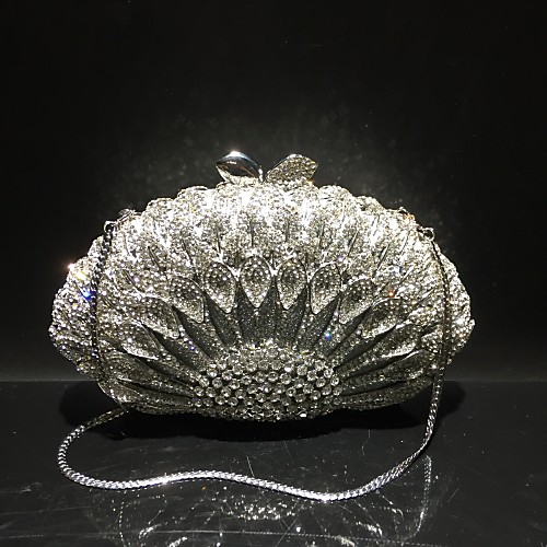 Women's Crystals / Hollow-out Alloy Evening Bag Rhinestone Crystal Evening Bags Solid Color Gold / Silver / Fall & Winter
Women's Crystals / Hollow-out Alloy Evening Bag Rhinestone Crystal Evening Bags Solid Color Gold / Silver / Fall & Winter