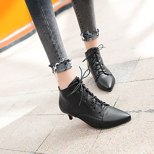 Women's Fashion Boots Faux Leather Fall & Winter Boots Kitten Heel Pointed Toe Booties / Ankle Boots White / Black / Red
Women's Fashion Boots Faux Leather Fall & Winter Boots Kitten Heel Pointed Toe Booties / Ankle Boots White / Black / Red