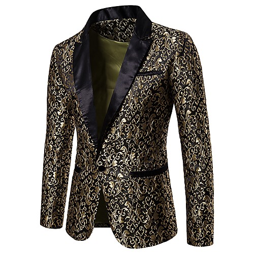 Men's Party / Club Luxury / Vintage Spring / Fall / Winter Regular Blazer, Floral Notch Lapel Long Sleeve Polyester Jacquard Gold / White / Black L / XL / XXL
Men's Party / Club Luxury / Vintage Spring / Fall / Winter Regular Blazer, Floral Notch Lapel Long Sleeve Polyester Jacquard Gold / White / Black L / XL / XXL
