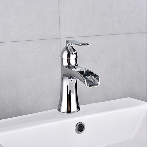 Bathroom Sink Faucet - Waterfall Chrome Centerset Single Handle One HoleBath Taps
Bathroom Sink Faucet - Waterfall Chrome Centerset Single Handle One HoleBath Taps