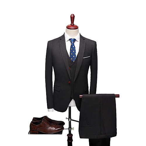 Solid Colored Standard Fit Spandex / Polyster Suit - Notch Single Breasted One-button / Suits
Solid Colored Standard Fit Spandex / Polyster Suit - Notch Single Breasted One-button / Suits