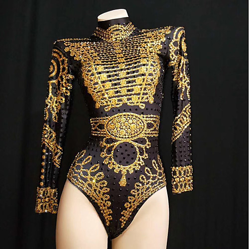 Exotic Dancewear Rhinestone Bodysuit / Club Costume Women's Performance Spandex Crystals / Rhinestones Long Sleeve Leotard / Onesie
Exotic Dancewear Rhinestone Bodysuit / Club Costume Women's Performance Spandex Crystals / Rhinestones Long Sleeve Leotard / Onesie