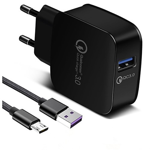 

Портативное зарядное устройство Зарядное устройство USB Евро стандарт с кабелем / QC 3.0 / Зарядное устройство и аксессуары 1 USB порт 2.4 A DC 12V-24V для